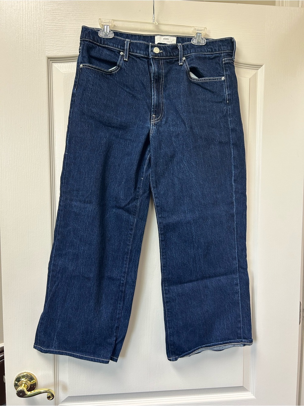 Women's Wide-Leg Dark Blue Jeans